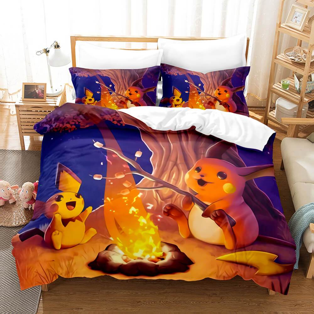 Pokemon Pikachu Bedding Set Duvet Covers Bed Sets – Ebuycosuk