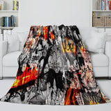 Carica l&#39;immagine nel visualizzatore Galleria, Black Clover Blanket Flannel Fleece Pattern Throw Room Decoration