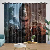 Carica l&#39;immagine nel visualizzatore Galleria, Black Myth Wukong Curtains Blackout Window Drapes Room Decoration