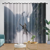 Carica l&#39;immagine nel visualizzatore Galleria, Black Myth Wukong Curtains Blackout Window Drapes Room Decoration