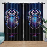 Carica l&#39;immagine nel visualizzatore Galleria, Blue Beetle Curtains Pattern Blackout Window Drapes