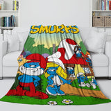 Load image into Gallery viewer, Cartoon Smurfs Blanket Flannel Throw Room Decoration