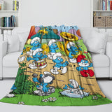 Load image into Gallery viewer, Cartoon Smurfs Blanket Flannel Throw Room Decoration