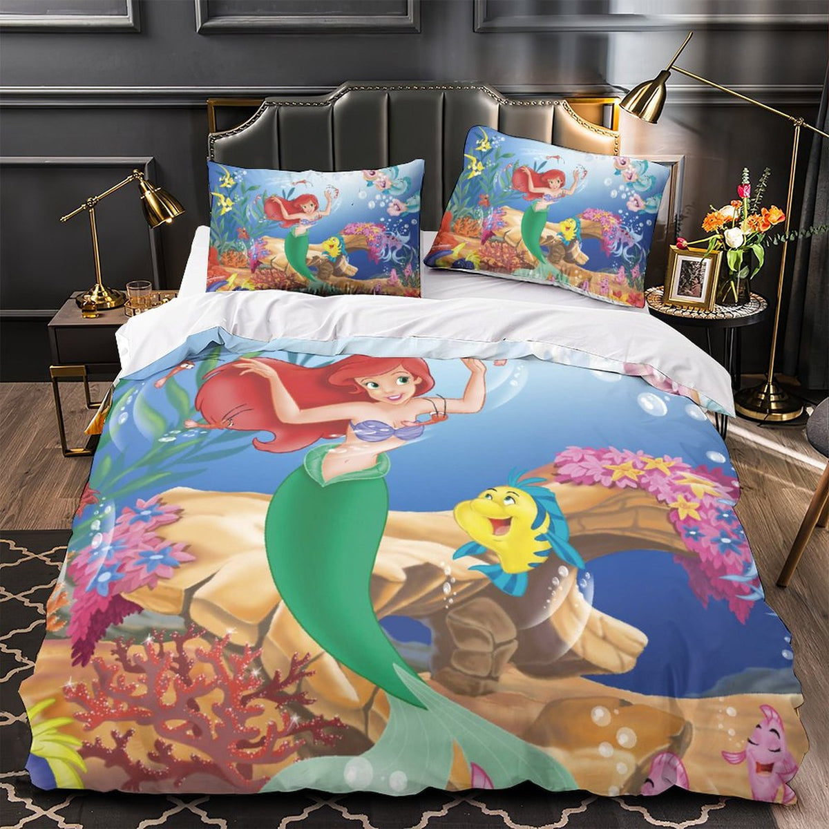 Cartoon The Little Mermaid Ariel Bedding Set Quilt Duvet Cover Without ...