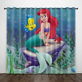 Load image into Gallery viewer, Cartoon The Little Mermaid Curtains Pattern Blackout Window Drapes