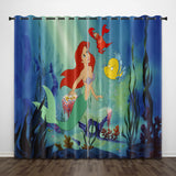 Load image into Gallery viewer, Cartoon The Little Mermaid Curtains Pattern Blackout Window Drapes