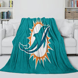 Laden Sie das Bild in den Galerie-Viewer, Miami Dolphins Blanket Flannel Fleece Throw Room Decoration