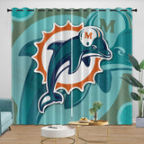 Carica l&#39;immagine nel visualizzatore Galleria, Miami Dolphins Curtains Blackout Window Drapes Room Decoration