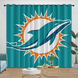 Charger l&#39;image dans la visionneuse de la galerie, Miami Dolphins Curtains Blackout Window Drapes Room Decoration