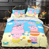 Carica l&#39;immagine nel visualizzatore Galleria, Cartoon Peppa Pig Set di biancheria da letto Copripiumino trapuntato Set di biancheria da letto per bambini