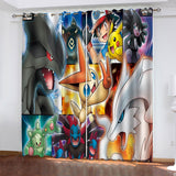 Load image into Gallery viewer, Pokémon Curtains Pikachu Pattern Blackout Window Drapes Room Decoration