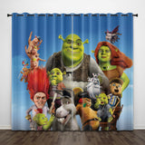 Load image into Gallery viewer, Shrek Curtains Pattern Blackout Window Drapes