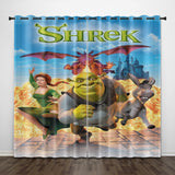 Load image into Gallery viewer, Shrek Curtains Pattern Blackout Window Drapes