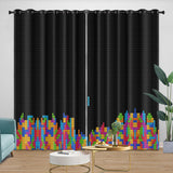 Load image into Gallery viewer, Tetris Curtains Blackout Window Drapes Room Decoration