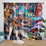 Carica l&#39;immagine nel visualizzatore Galleria, Vocaloid Miku Hatsune Curtains Blackout Window Drapes