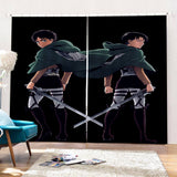 Carica l&#39;immagine nel visualizzatore Galleria, 2 pannelli Attack on Titan tende tende oscuranti per finestre