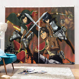 Carica l&#39;immagine nel visualizzatore Galleria, 2 pannelli Attack on Titan tende tende oscuranti per finestre