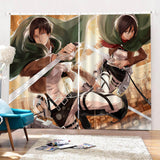 Carica l&#39;immagine nel visualizzatore Galleria, 2 pannelli Attack on Titan tende tende oscuranti per finestre