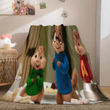 Carica l&#39;immagine nel visualizzatore Galleria, Coperta in pile di flanella Alvin and the Chipmunks Coperta trapuntata morbida