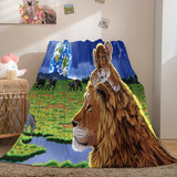 Load image into Gallery viewer, Animal Lion Blanket Soft Flannel Fleece Blanket Dunelm Bedding Blanket