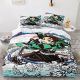 Carica l&#39;immagine nel visualizzatore Galleria, Anime Demon Slayer Cosplay UK Set di biancheria da letto Copripiumino trapuntato Set da letto