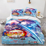Carica l&#39;immagine nel visualizzatore Galleria, Anime Demon Slayer Cosplay UK Set di biancheria da letto Copripiumino trapuntato Set da letto