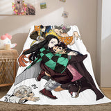 Charger l&#39;image dans la visionneuse de la galerie, Anime Demon Slayer Flannel Fleece Blanket Cosplay Wrap Nap Quilt Blanket