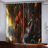 Load image into Gallery viewer, Attack On Titan Pattern Curtains Blackout Window Drapes