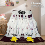 Load image into Gallery viewer, BTS Butter Bangtan Boys Flannel Fleece Blanket Cosplay Dunelm Bedding