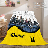 Carica l&#39;immagine nel visualizzatore Galleria, BTS Butter Bangtan Boys Flanella Coperta in pile Cosplay Dunelm Bedding