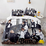 Carica l&#39;immagine nel visualizzatore Galleria, BTS Butter Team Cosplay UK Set di biancheria da letto Copripiumini trapuntati Set da letto