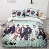 Carica l&#39;immagine nel visualizzatore Galleria, BTS Butter Team Cosplay UK Set di biancheria da letto Copripiumini trapuntati Set da letto