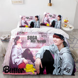 Carica l&#39;immagine nel visualizzatore Galleria, BTS Butter Team Cosplay UK Set di biancheria da letto Copripiumini trapuntati Set da letto