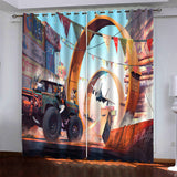 Load image into Gallery viewer, Car Model Hot Wheels Pattern Curtains Blackout Window Drapes