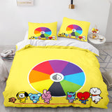 Laden Sie das Bild in den Galerie-Viewer, Cartoon BT21 BTS Bettwäsche-Set Quilt Bettbezug Bettwäsche-Sets