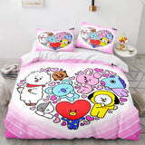 Laden Sie das Bild in den Galerie-Viewer, Cartoon BT21 BTS Bettwäsche-Set Quilt Bettbezug Bettwäsche-Sets