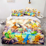 Load image into Gallery viewer, Cartoon Pikachu Pattern Bedding Sets Quilt Cover Without Filler