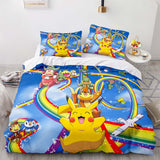 Load image into Gallery viewer, Cartoon Pikachu Pattern Bedding Sets Quilt Cover Without Filler