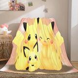 Carica l&#39;immagine nel visualizzatore Galleria, Coperta in pile di flanella di Pokemon Pikachu dei cartoni animati Coperta trapuntata per pisolino