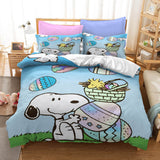 Carica l&#39;immagine nel visualizzatore Galleria, Set di biancheria da letto con motivo Snoopy senza riempitivo