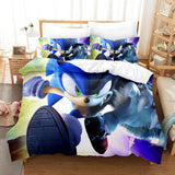 Load image into Gallery viewer, Cartoon Sonic Cosplay Kids Bedding Set Quilt Duvet Covers Bed Sets