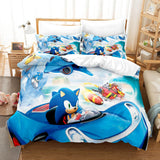 Load image into Gallery viewer, Cartoon Sonic Cosplay Kids Bedding Set Quilt Duvet Covers Bed Sets