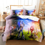 Load image into Gallery viewer, Cartoon Sonic Cosplay Kids Bedding Set Quilt Duvet Covers Bed Sets