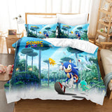 Load image into Gallery viewer, Cartoon Sonic Cosplay Kids Bedding Set Quilt Duvet Covers Bed Sets