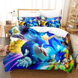 Load image into Gallery viewer, Cartoon Sonic Cosplay Kids Bedding Set Quilt Duvet Covers Bed Sets