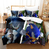 Load image into Gallery viewer, Cartoon Sonic Cosplay Kids Bedding Set Quilt Duvet Covers Bed Sets