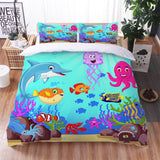 Load image into Gallery viewer, Cartoon Undersea World Bedding Set Quilt Duvet Cover