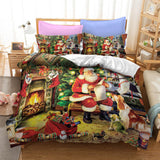 Load image into Gallery viewer, Christmas Santa Claus Pattern Bedding Sets Quilt Cover Without Filler