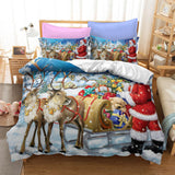 Load image into Gallery viewer, Christmas Santa Claus Pattern Bedding Sets Quilt Cover Without Filler