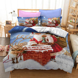 Load image into Gallery viewer, Christmas Santa Claus Pattern Bedding Sets Quilt Cover Without Filler